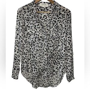 Cloth & Stone Anthropology Animal Print Mob Wife Button Down Shirt Women’s Small